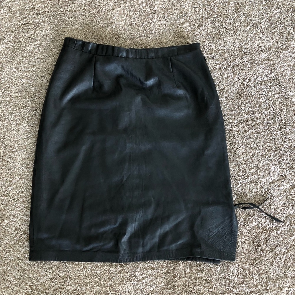 Vintage leather skirt  fit medium to large size.